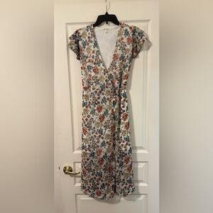 Miami Floral Midi Wrap Dress